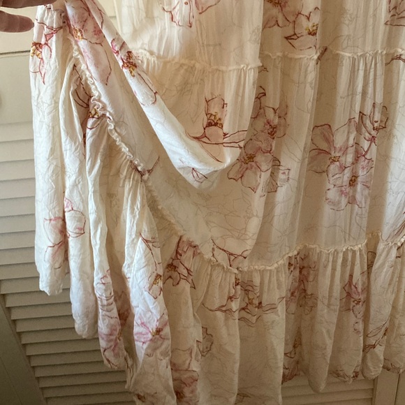 Billabong Floral Cream BoHo Cottagecore Maxi Dress Size Medium - Picture 6 of 8
